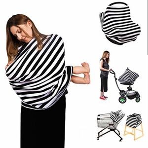 Nursing cover and matching baby hat